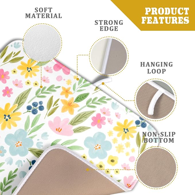 Spring Dish Drying Mat for Kitchen Counter Cute Floral Summer Holiday - Image 4
