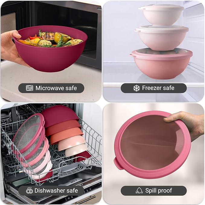Zulay Kitchen 12 Piece Plastic Mixing Bowls - Image 7