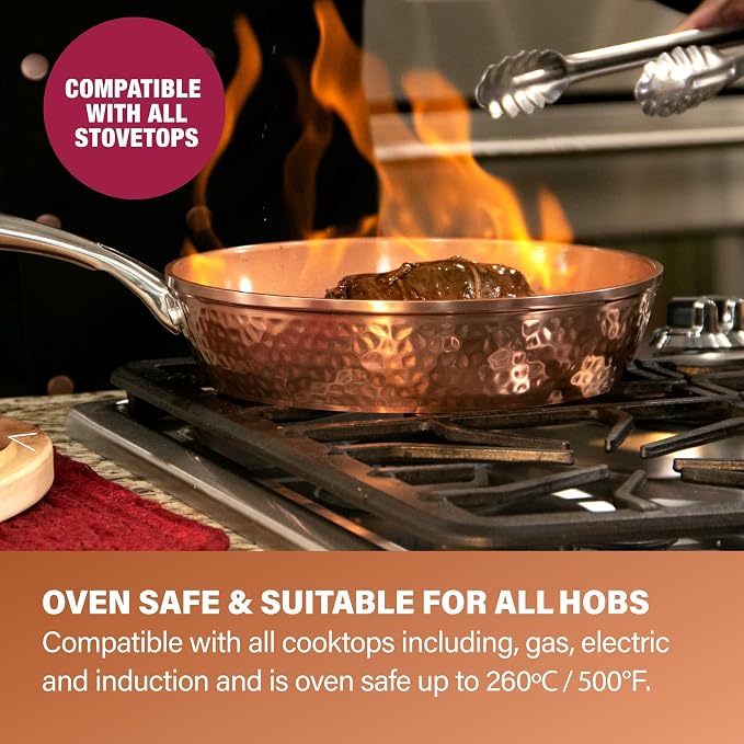 Gotham Steel Hammered 15 Pc Ceramic Cookware Set Nonstick, Induction Pots and - Image 5