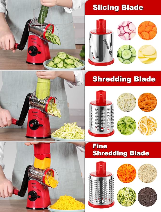 Geedel Rotary Cheese Grater Cheese Shredder - Image 4