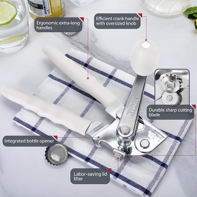 Commercial Can Opener, UHIYEE Hand Crank Can Opener Manual Heavy Duty - Image 2