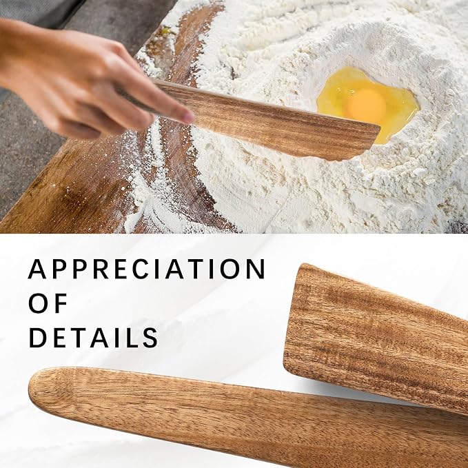 Wooden Spatula for Cooking Set of 2 – 12 Inch Acacia Wood Spatula - Image 5