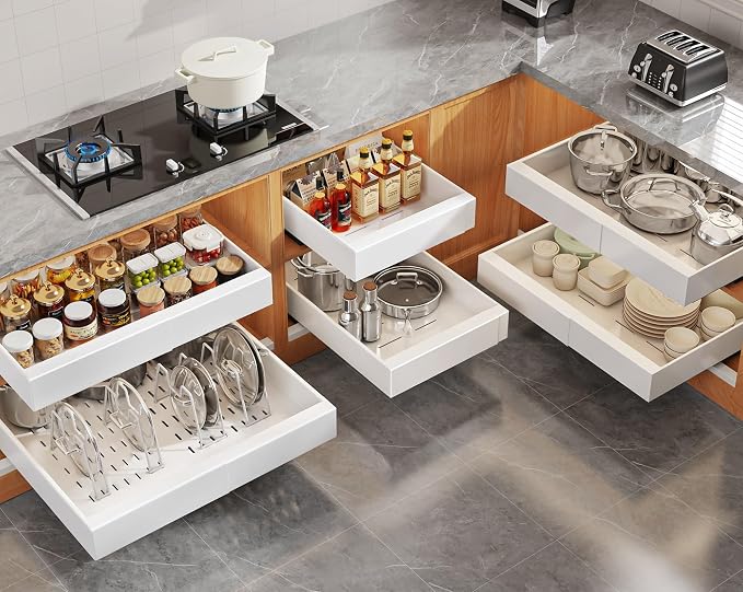 Seinloes 6Pack Expandable Pull Out Cabinet Organizer 21"Deep by Seinloes