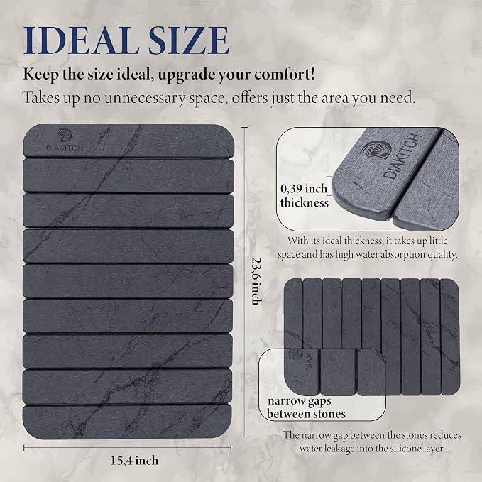 Stone Drying Mat for Kitchen Counter – Super Absorbent Stone Dish Drying Mat - Image 3