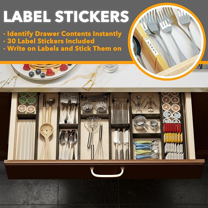 SpaceAid Bamboo Drawer Dividers - Image 3