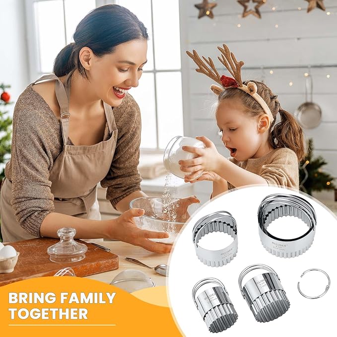 HULISEN Biscuit Cutter Set, Stainless Steel Round Biscuit Cutters - Image 6
