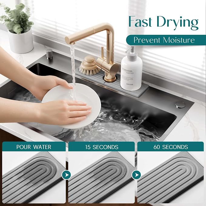 eormoe Diatomite Kitchen Faucet Mat - Image 3