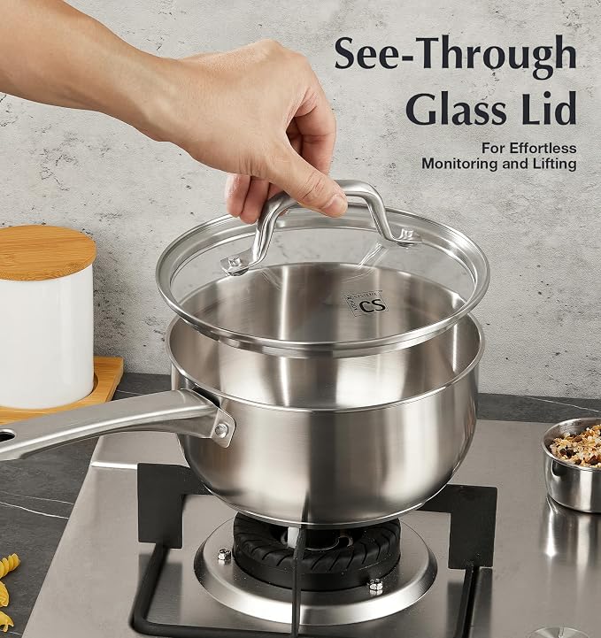 KOCH SYSTEME CS 1 Quart Stainless Steel Saucepan, 1 Quart Saucepan - Image 4