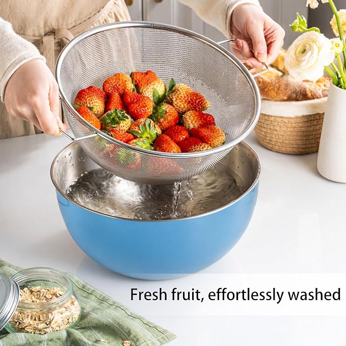 304 Stainless Steel Kitchen Colander Set, 3.5QT Colander - Image 4