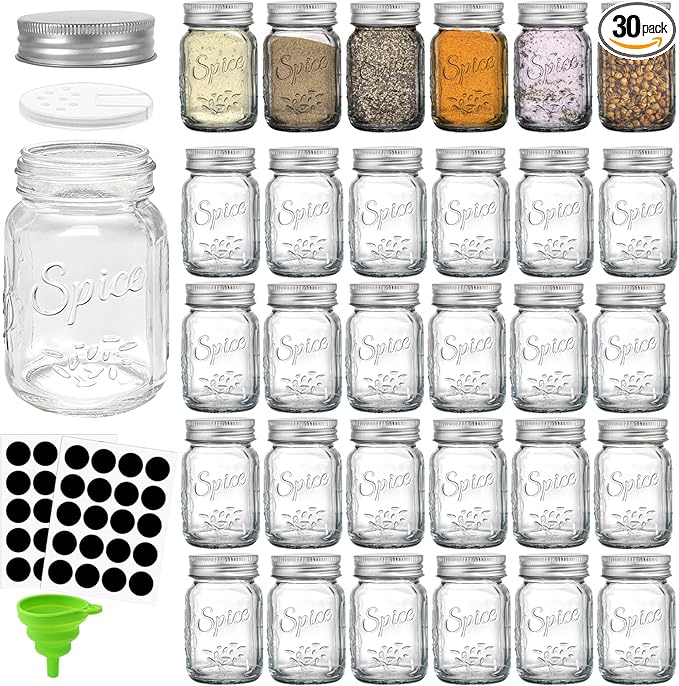 Coloch 30 Pack 4 Oz Glass Mason Spice Jar by Coloch