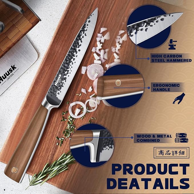 Huusk Kitchen Utility Knife 5.5" Paring Knife Ultra Sharp High Carbon Steel - Image 4