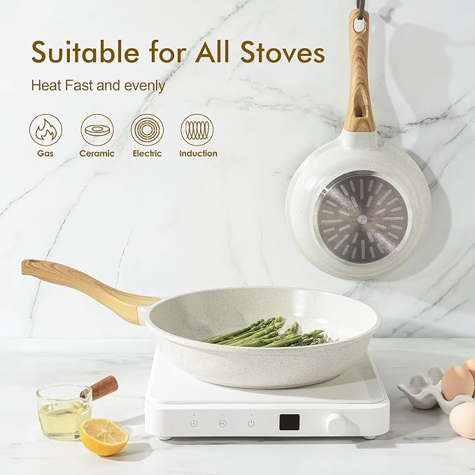 SENSARTE Nonstick Ceramic Frying Pan Skillet, 11 Inch Omelet Pan, Healthy Non - Image 3
