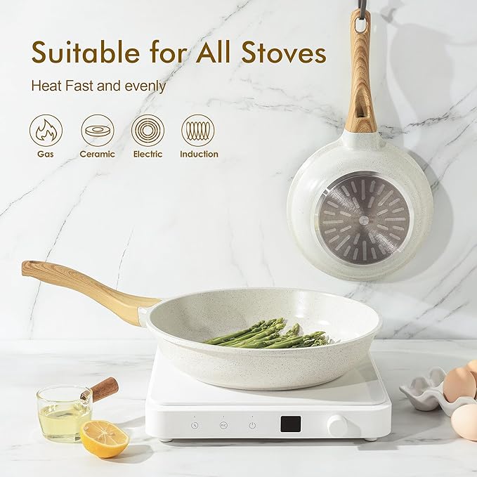 SENSARTE Nonstick Ceramic Frying Pan Skillet, 8-Inch Omelet Pan, Healthy Non - Image 3