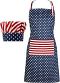 SATINIOR USA 4th of July Flag Kitchen Chef Hat Adjustable Apron 250th by SATINIOR