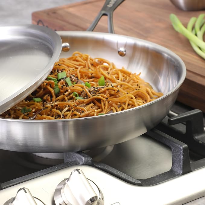Babish 12-Inch Tri-Ply Stainless Steel Frying Pan - Image 6