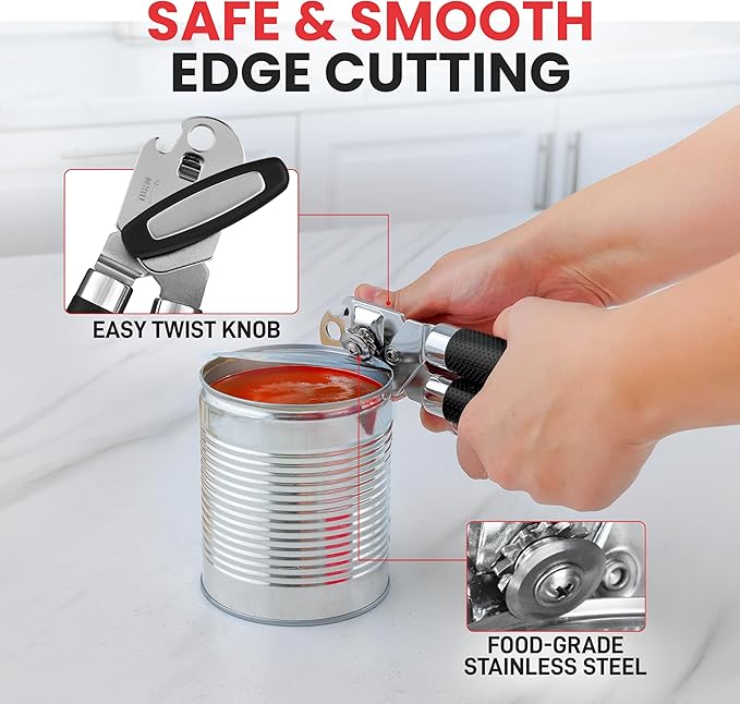 Zulay Kitchen Can Opener with Large Bottle Opener - Image 3