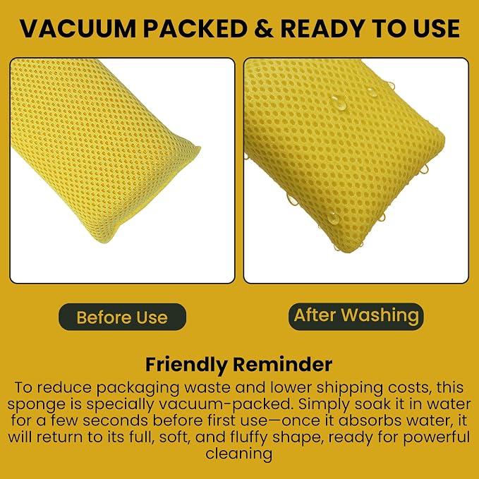 Iconikal 6-Pack Bug Scrubber Sponge 5.9x3.5-Inch Yellow Microfiber Large Car - Image 4