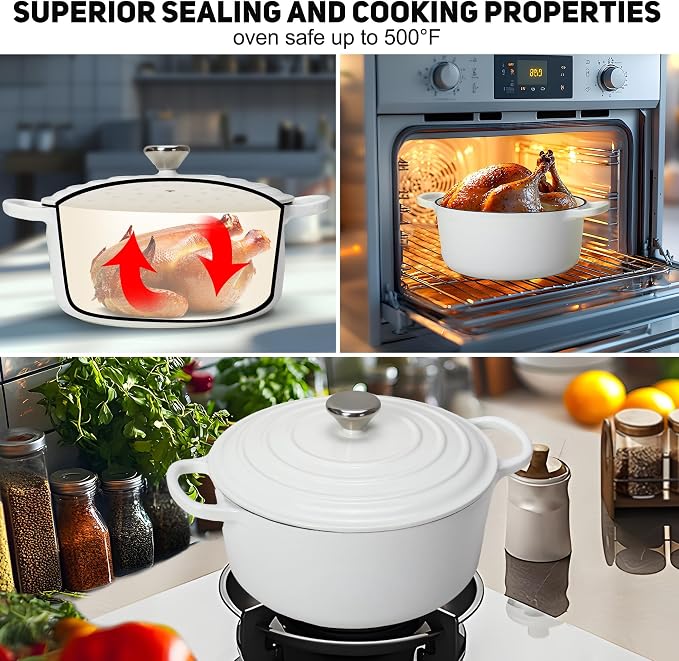 5QT Enameled Cast Iron Dutch Oven - Image 3
