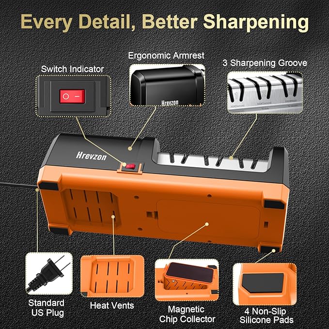 Knife Sharpener Electric for Kitchen Knives, - Image 4