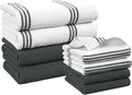 Casa Platino 8PC Cotton Kitchen Towels, Summer Grey Kitchen Towels by CasaPlatino