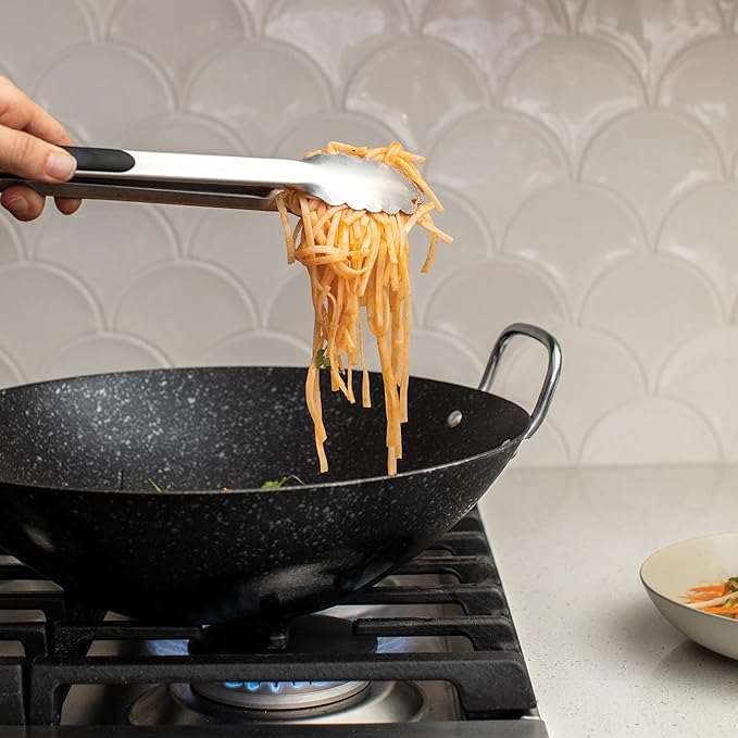 Nordic Ware Basalt Aluminized Steel Spun Wok, Ceramic Coating - Image 2