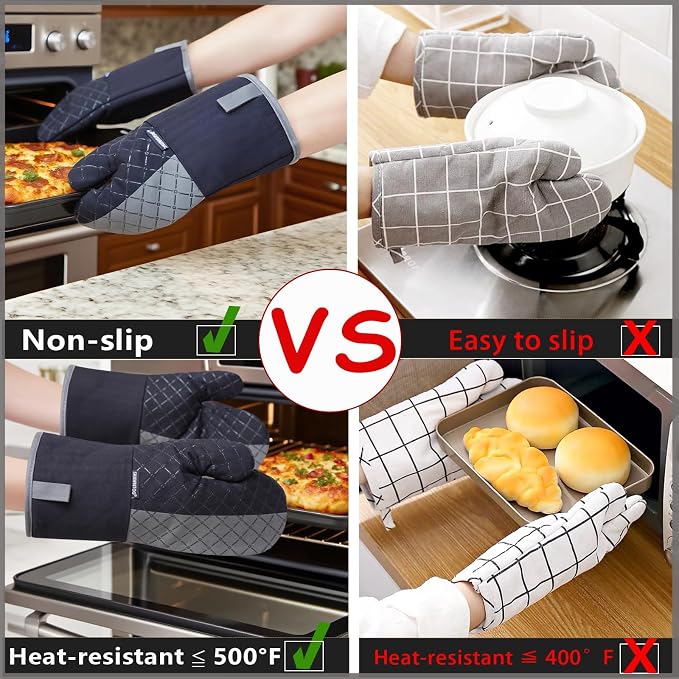 Oven Mitts and Pot Holders Sets 6pcs, Kitchen Oven Glove, High Heat Resistant - Image 4