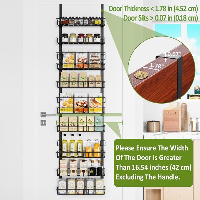 Churboro Over the Door Pantry Organizer Rack - Image 3