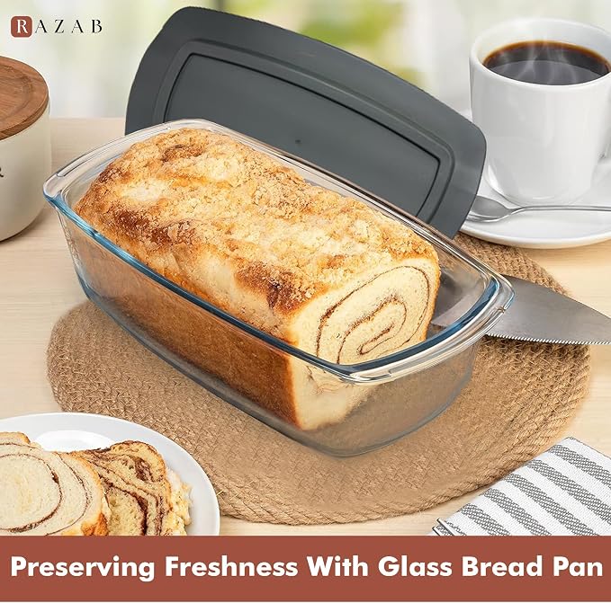 Razab LARGE 7.6 Cups/1800 ML/1.9 Qt Glass Loaf Pan - Image 6
