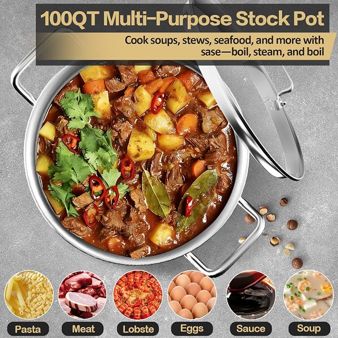 Large Stock Pot-20QT Stainless Steel Stockpot - Image 4
