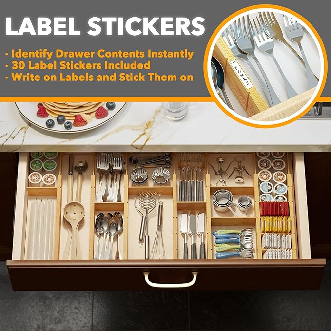 SpaceAid Bamboo Drawer Dividers - Image 3