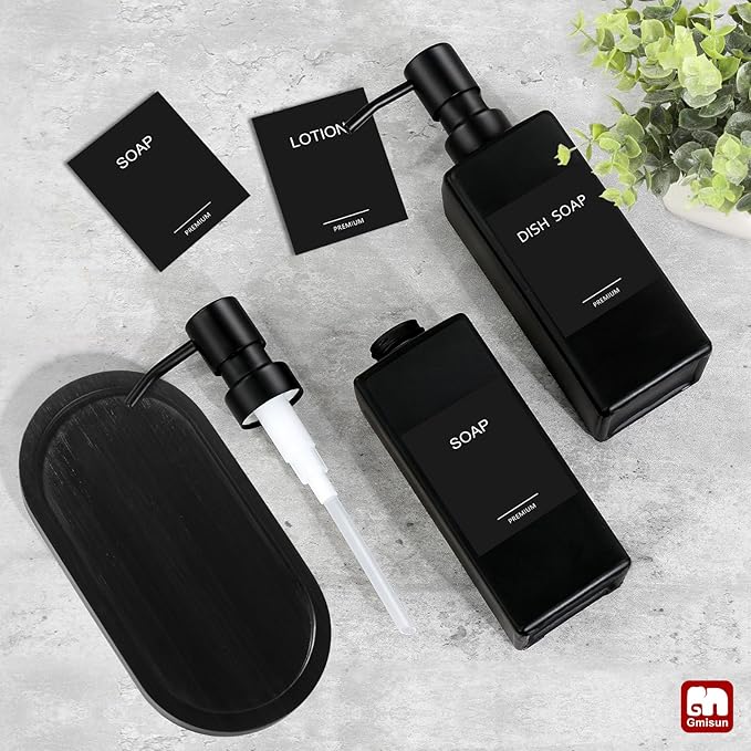 GMISUN Kitchen Soap Dispenser Set, Hand and Dish Soap Dispensers Set, - Image 6