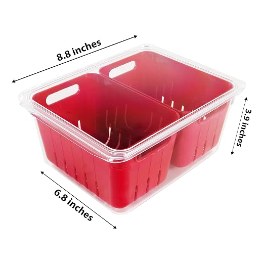 Kitchen Spaces Twin Colander Food Storage Container, Strainer and Fridge - Image 2