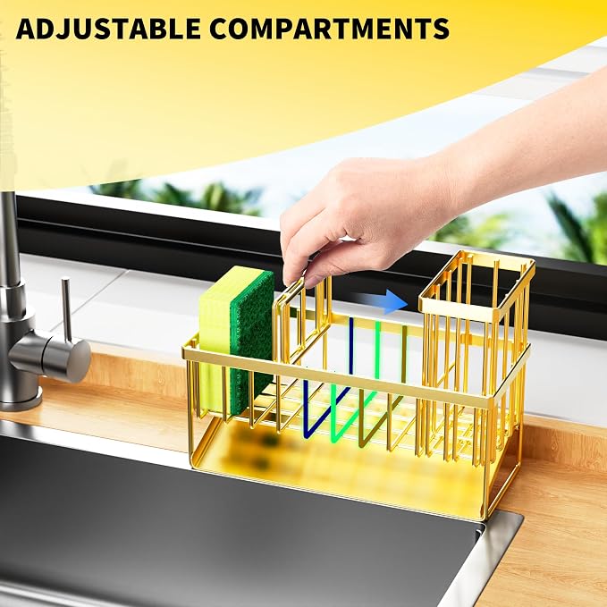 Cisily Gold Kitchen Sink Caddy Organzier - Image 5