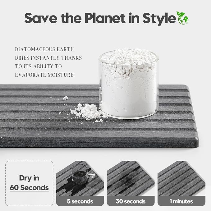 Razborci 2PCS Water Absorbing Stone Drying Tray Mat - Image 4