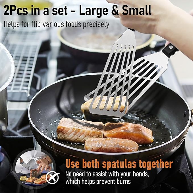Joyfair Fish Spatula Metal Spatulas, Kitchen Slotted Turners & Outdoor Griddle - Image 5