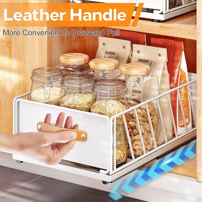 4Pack Pull out Cabinet Organizer, Heavy Duty Slide out Pantry Shelves Drawer - Image 7