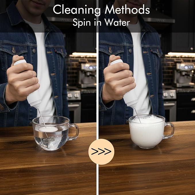 Rechargeable Milk Frother Handheld, 2-IN-1 Dual Spring Whisk Electric Frother - Image 5