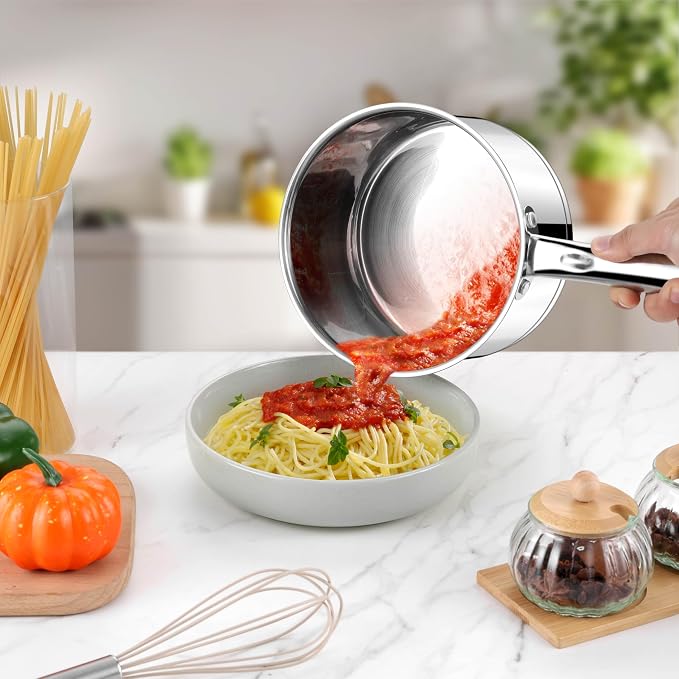 LIANYU 3 qt Saucepan, Stainless Steel Sauce Milk Pan - Image 6