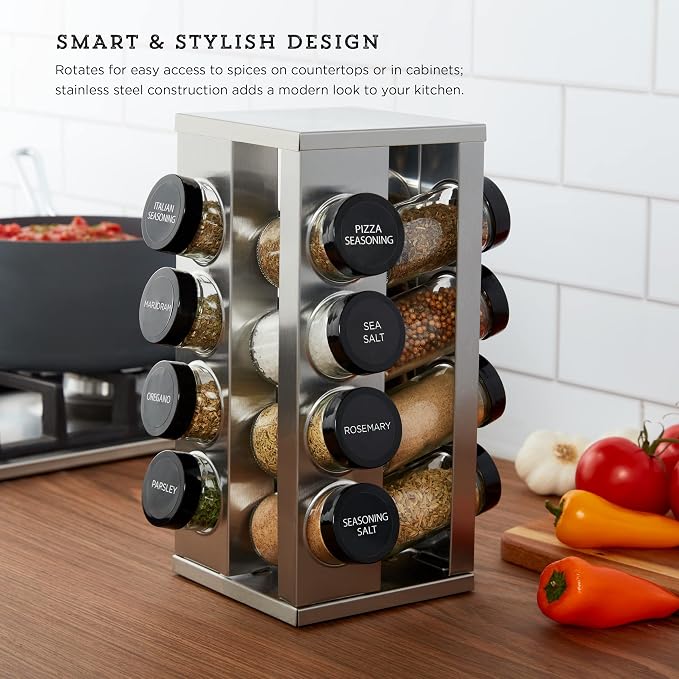 Kamenstein 16 Jar Heritage Revolving Countertop Spice Rack Organizer - Image 2