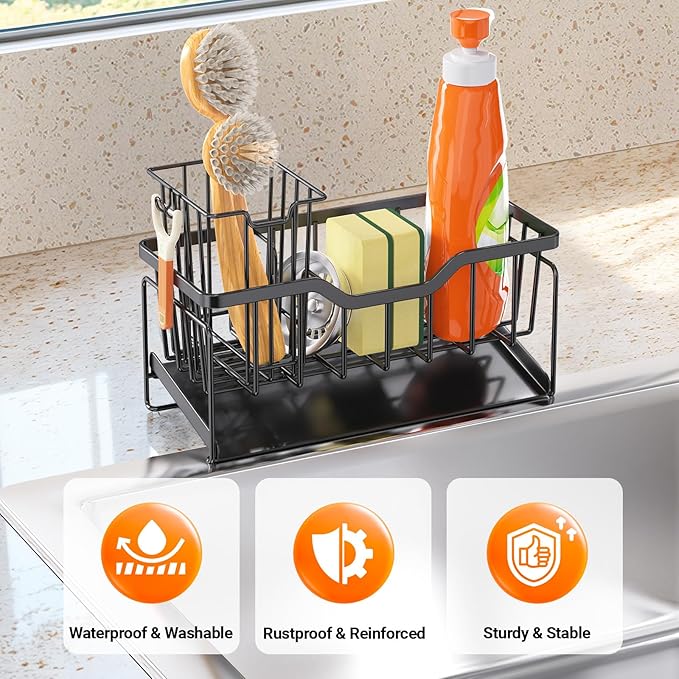 StorageRight Kitchen Sink Caddy Organizer, Rustproof Sponge Holder - Image 3