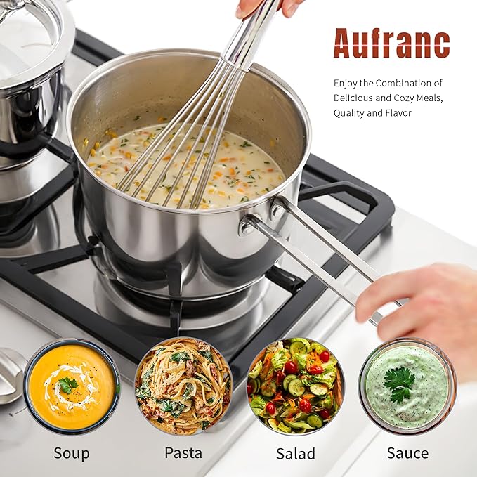 AuFranc® 2 Quart Tri-ply Stainless Steel Saucepan - Image 6