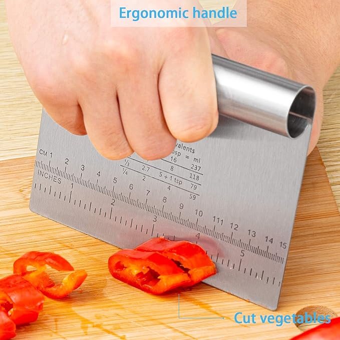 Pro Dough Pastry Scraper/Cutter/Chopper Stainless Steel Mirror Polished - Image 2
