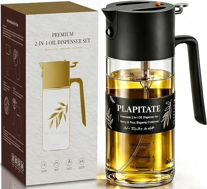 PLAPITATE 17oz/500ml Premium Olive Oil Sprayer by PLAPITATE