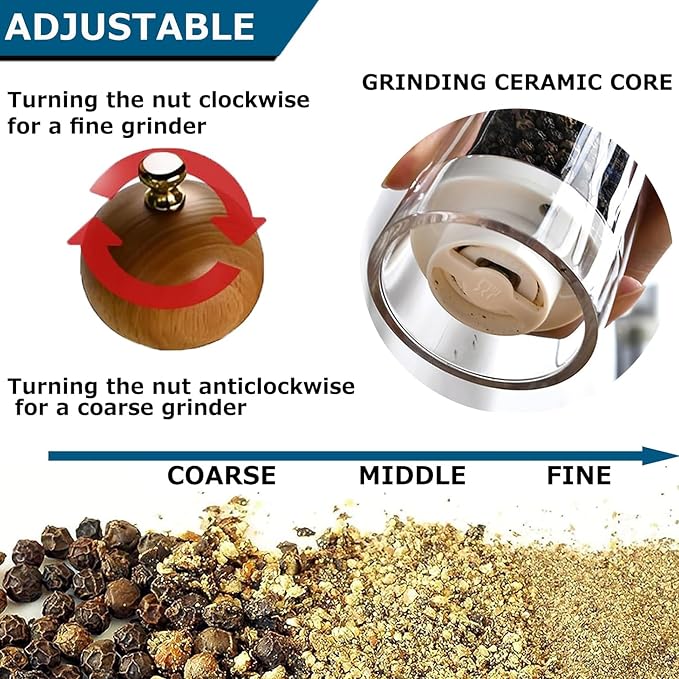 Pepper Grinder Set Salt and Pepper Grinder Set Manual Salt Grinder Pepper Mill - Image 5