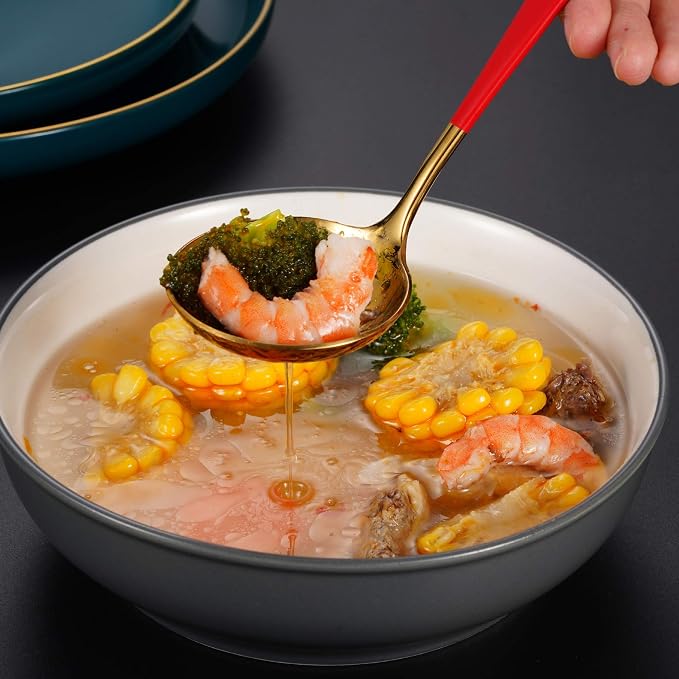 7.6'' Gravy Ladle Sauce Soup Spoon Heavy Duty 18/10 Stainless Steel - Image 6