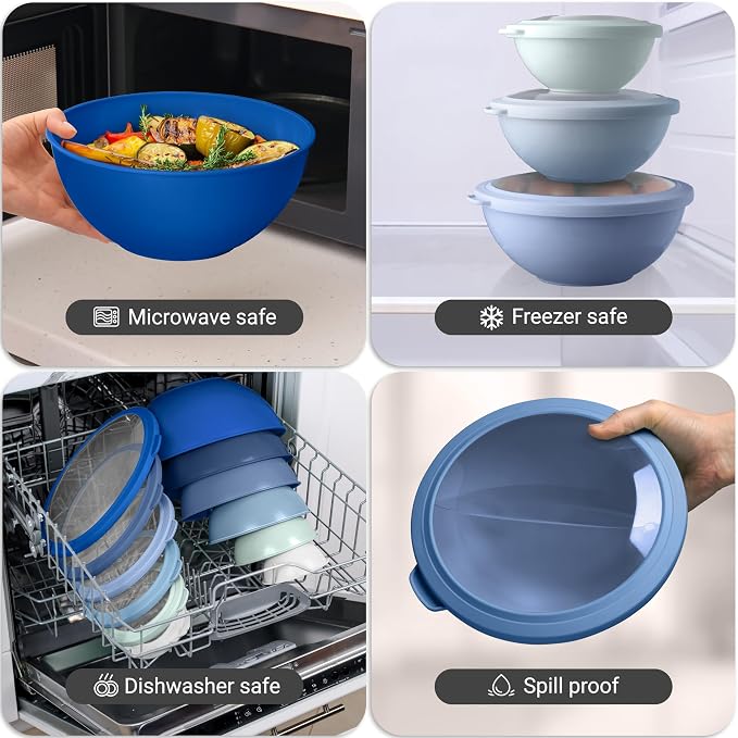 Zulay Kitchen 12 Piece Plastic Mixing Bowls - Image 7