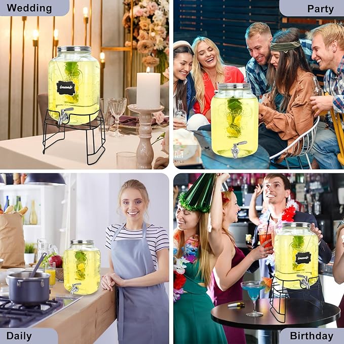 2 Gallon Glass Drink Dispensers - Image 6
