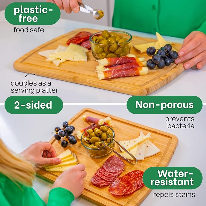 GREENER CHEF 15 Inch Bamboo Cutting Board - Image 5