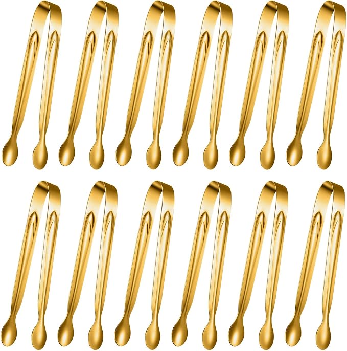 Gejoy 12 Pieces Mini Tongs Stainless Steel Small Sugar Serving Tongs by Unknown
