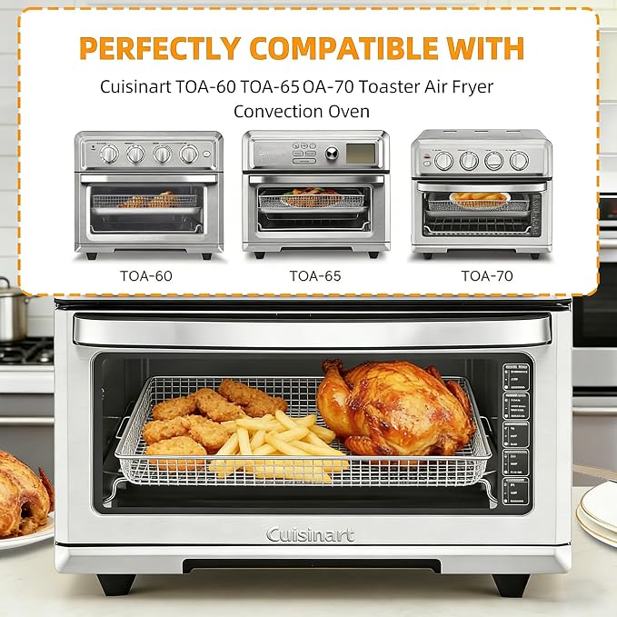 2Pcs Stainless Steel Oven Air Fryer Basket and Tray Replacement - Image 6